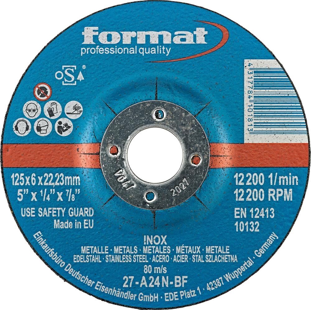 FORMAT Schruppscheibe für V2A gekröpft 125x6mm