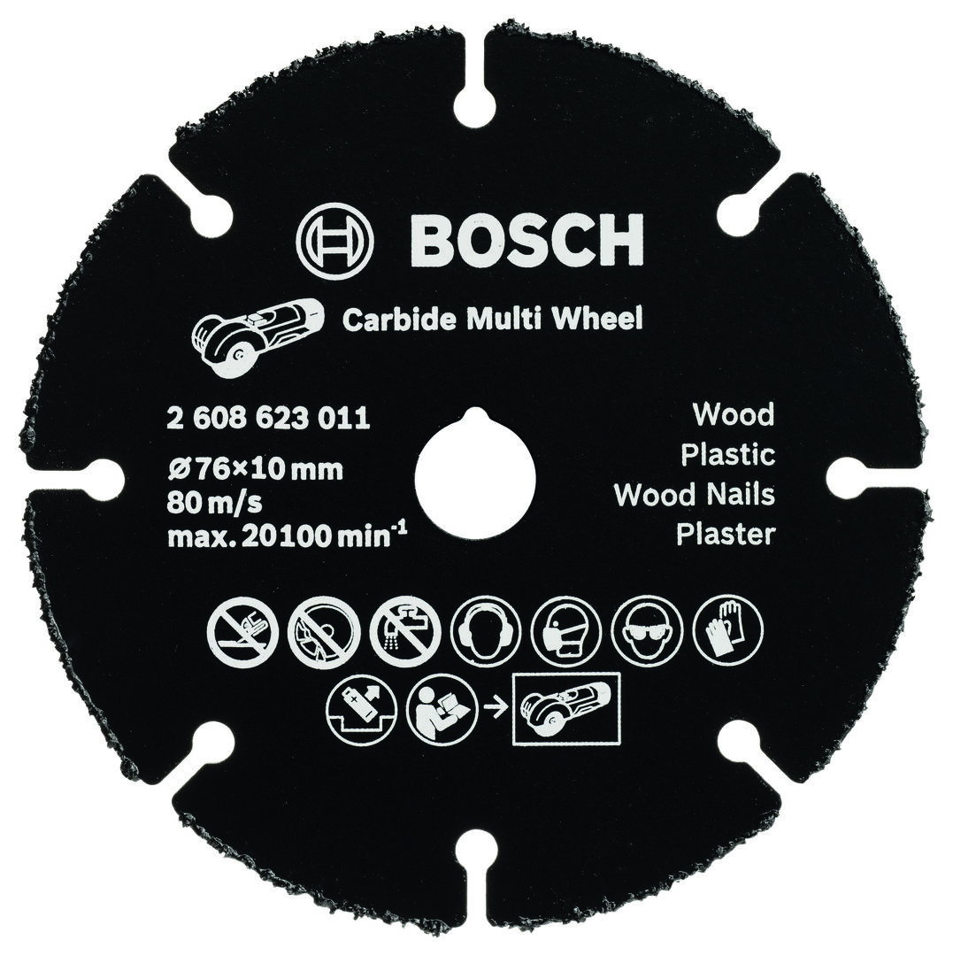 BOSCH Trennscheibe Carbide Multi Wheel 76x10mm für Holz Plastik Baumaterial