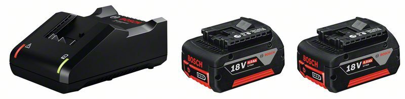 BOSCH Starter Set 2xGBA 18V 4Ah Ladegerät GAL 18V-40