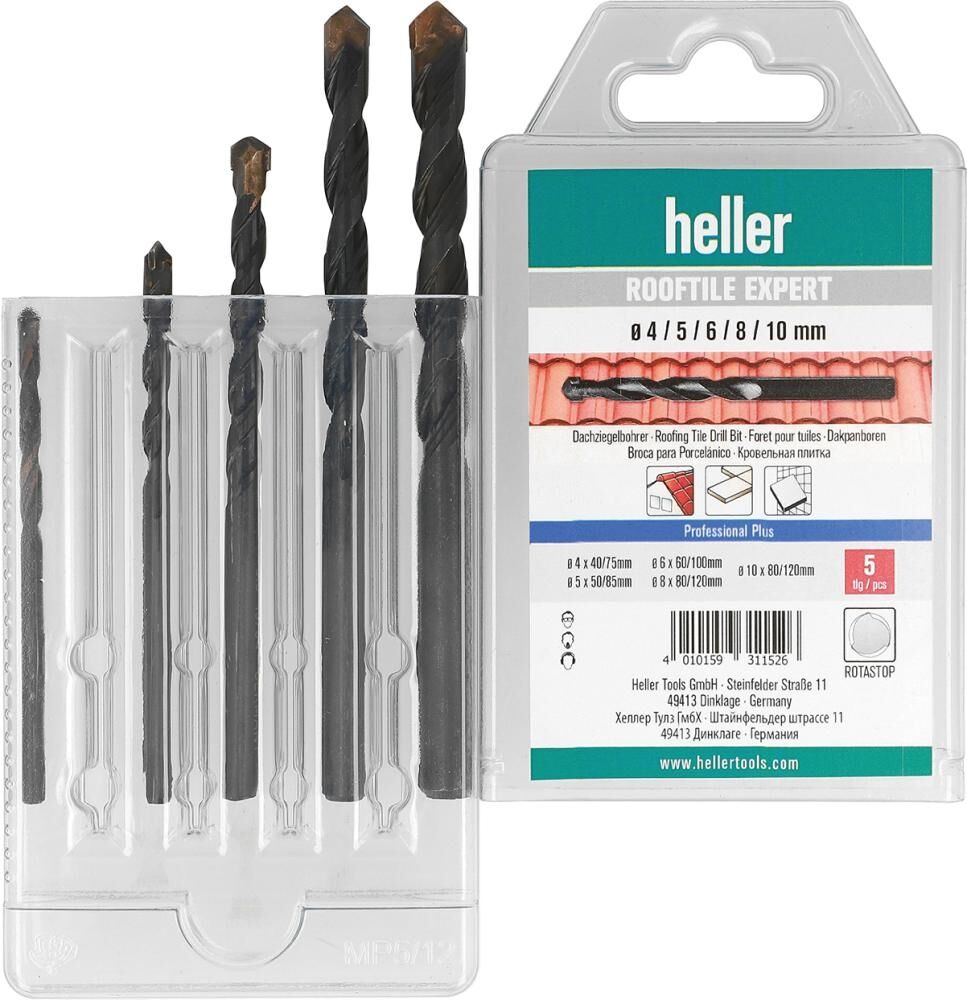 HELLER Dachziegelbohrer Set ROOFTILE EXPERT 5-teilig