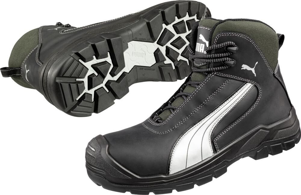 PUMA Stiefel 630210 S3,Gr. 42 schwarz/silber