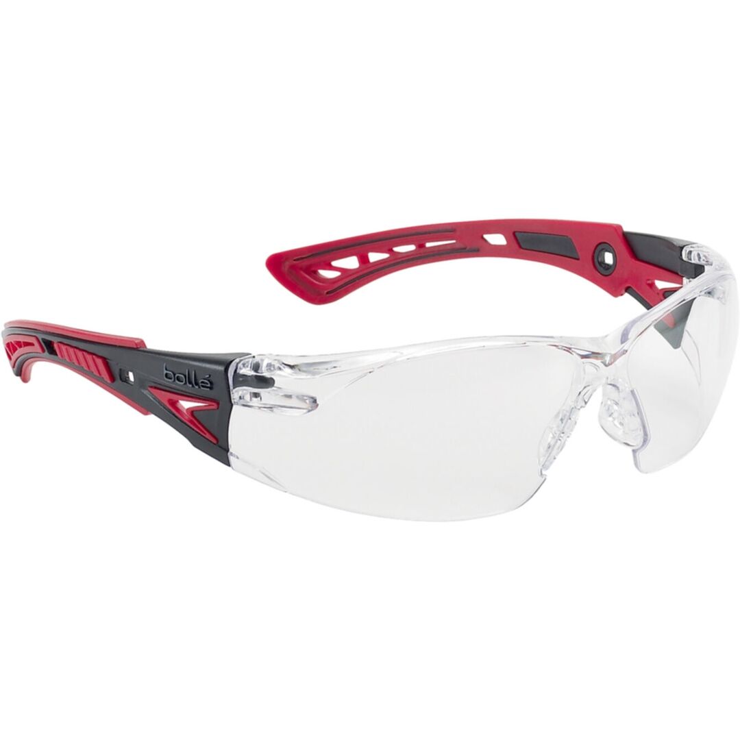 BOLLÉ Schutzbrille RUSH+ Bügel rot/ schwarz PC-Klar RUSHPPSI