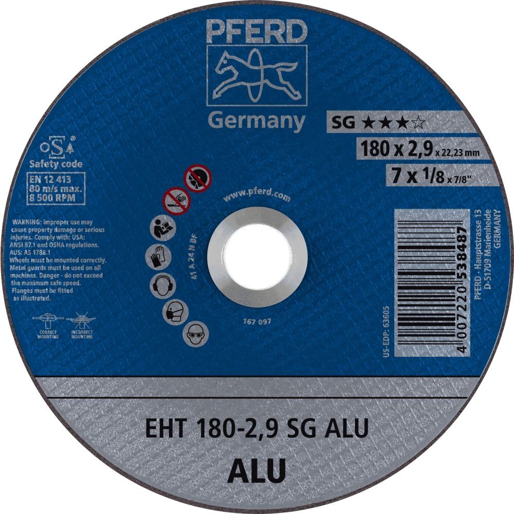 PFERD Trennscheibe SG Aluminium 180x2,9mm gerade A24 N