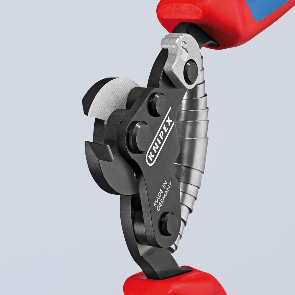 KNIPEX Drahtseilschere 160mm auch für hochfeste Drahtseile Mehrkomponenten-Hülle brüniert 95 62 160