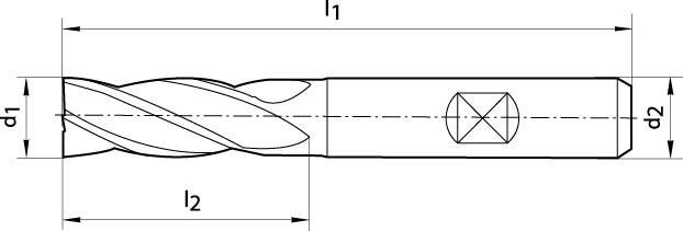 FORMAT Schaftfräser 12,00mm kurz DIN844 TIALN HSSE