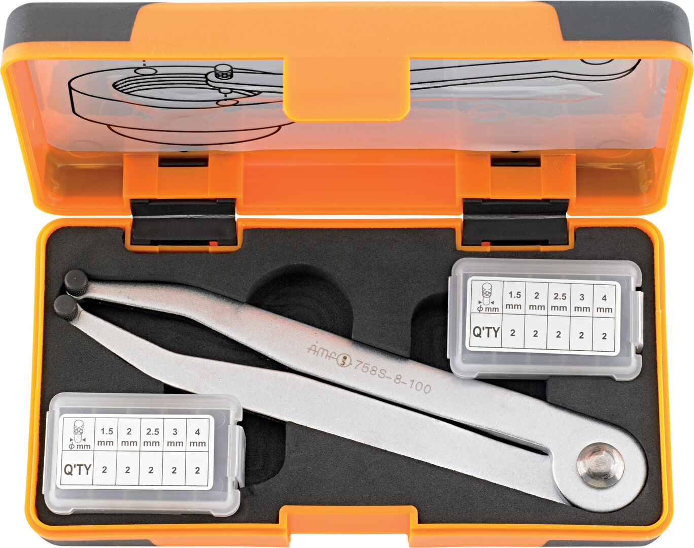 AMF Stirnloch-Schlüssel-Set verstellbar 8-100mm