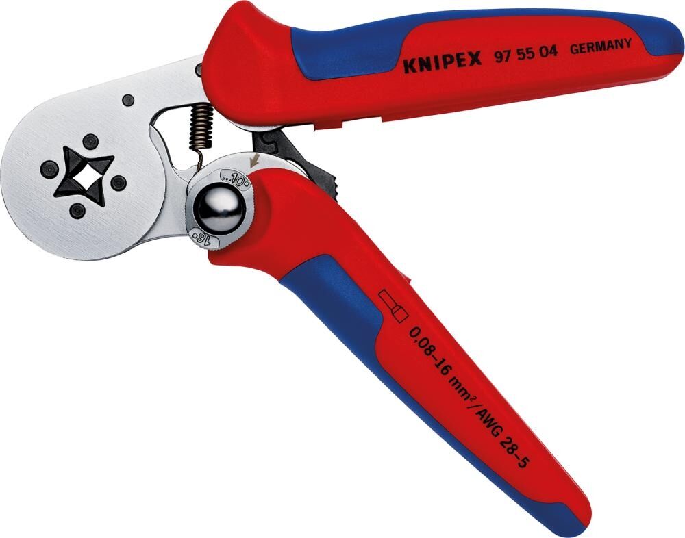 KNIPEX Selbsteinstellende Crimpzange 180mm für Aderendhülsen verchromt 97 55 04