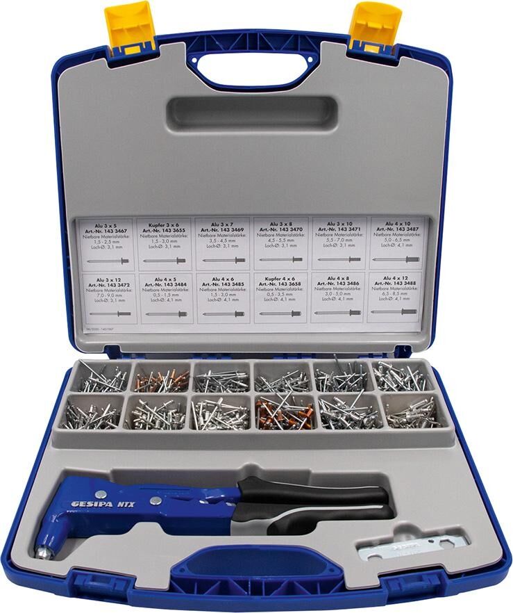 GESIPA Nietbox NTX mit Handnietzange & Blindnieten