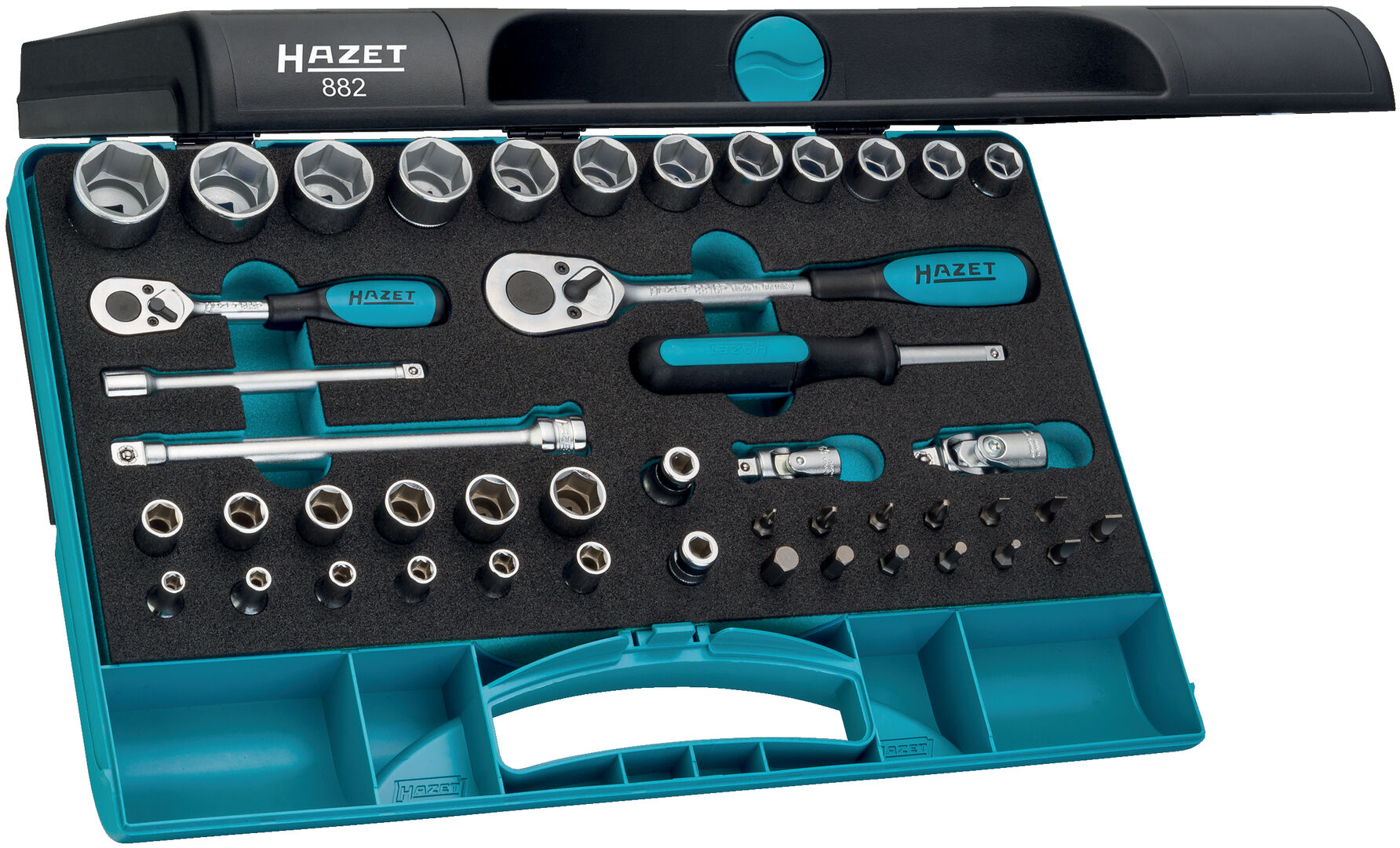 HAZET Steckschl.-Grt. 1/4" +3/8" 46tlg. Nr. 882