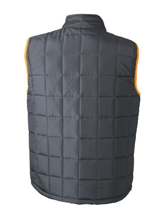 JAMES & NICHOLSON Steppweste Light Weight carbon/orange Gr. L