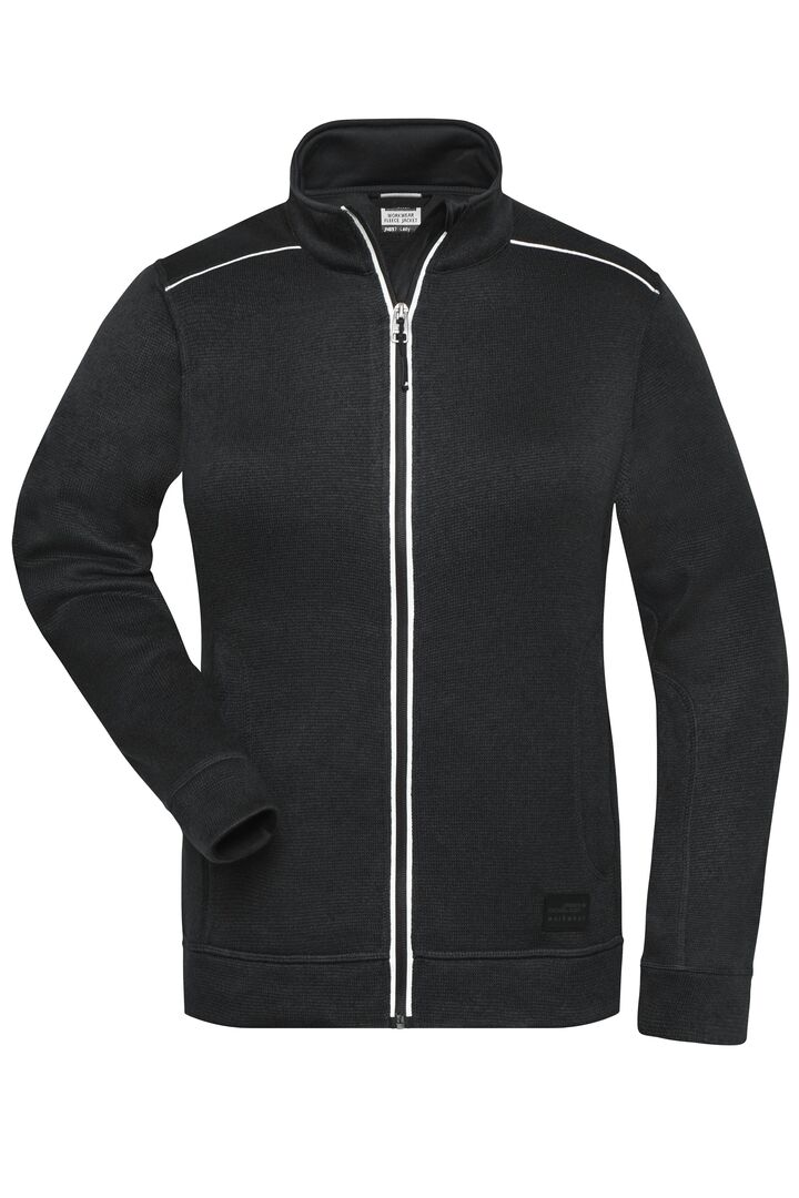 JAMES & NICHOLSON Strickfleece-Jacke Arbeitsjacke Damen Gr. XXL black/black JN897