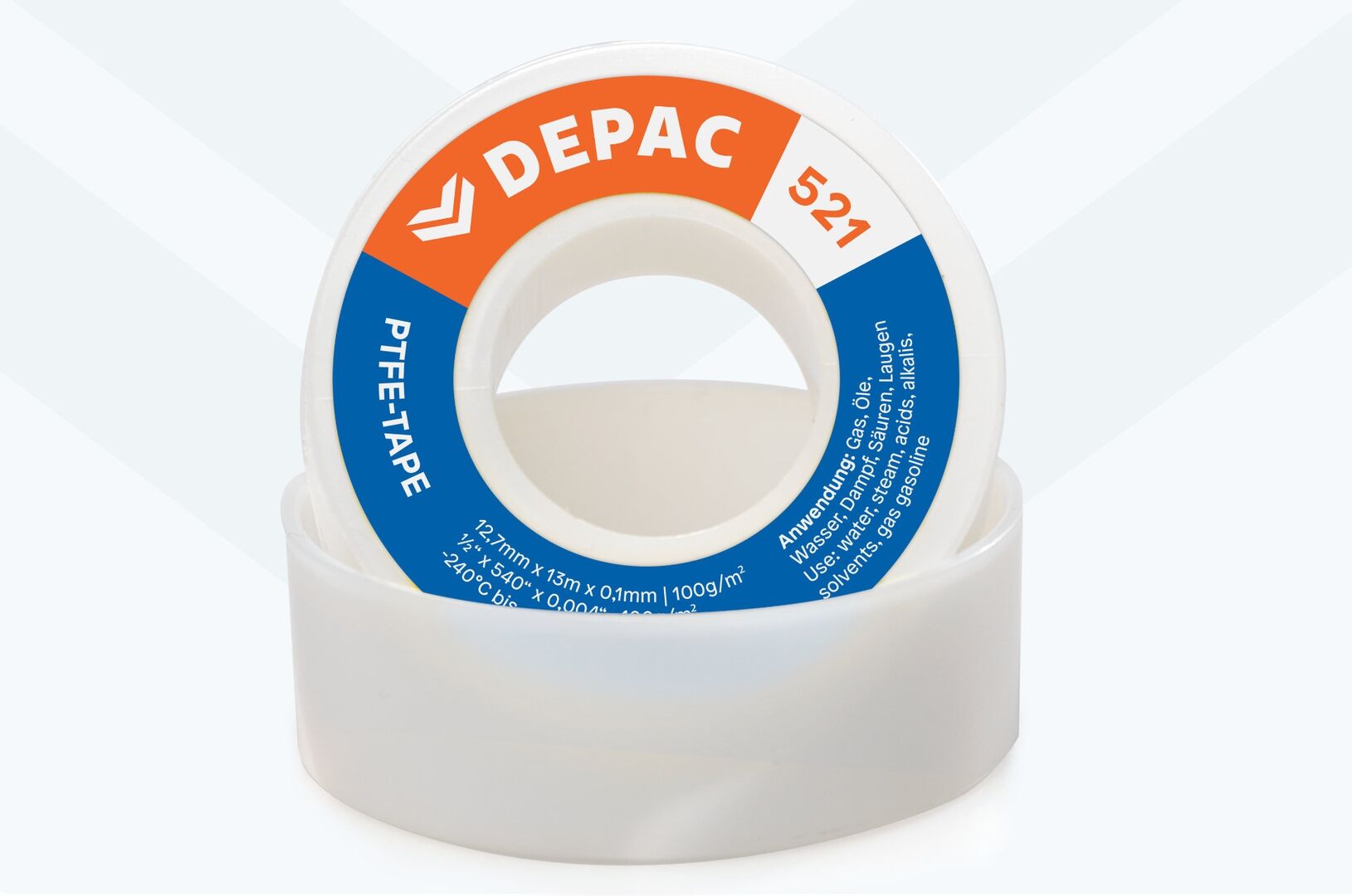 PTFE - Band 521 (Goldenband) 12,7 mm x 0,1 mm x 13,3 m / 142 g/m2