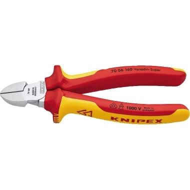 KNIPEX Seitenschneider 160mm Mehrkomponenten-Hülle isoliert verchromt VDE 70 06 160