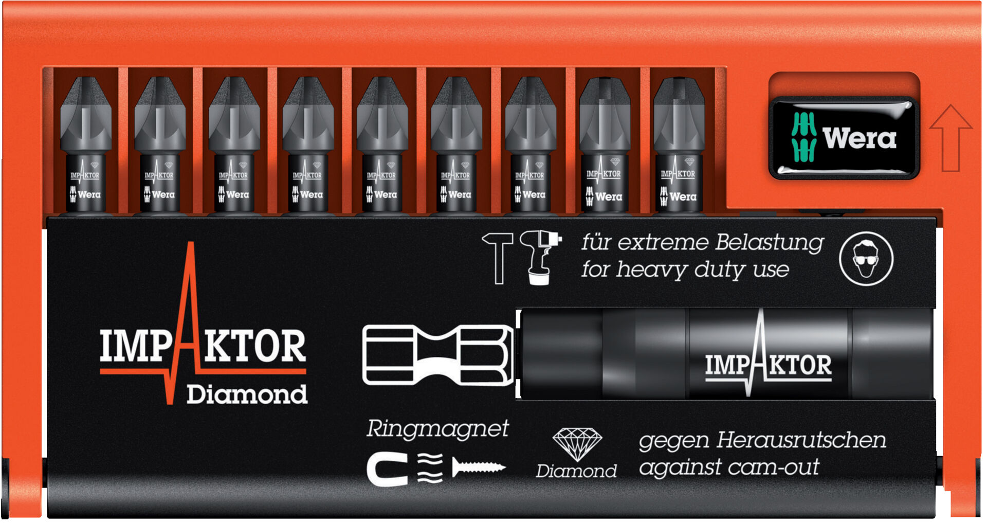 WERA Bit Set Impaktor 9-teilig PZ
