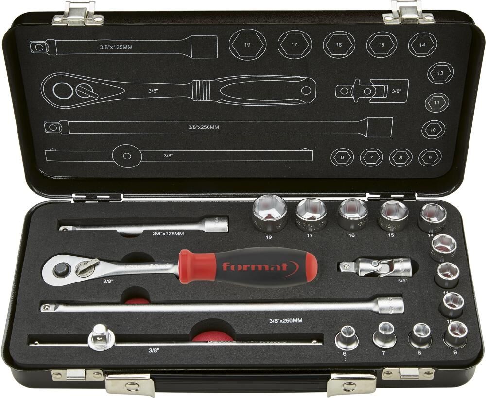 FORMAT Steckschlüssel Set 3/8" 17-teilig