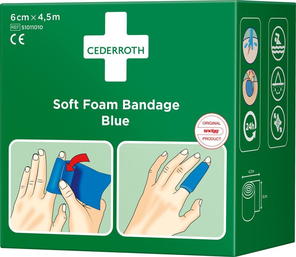 CEDERROTH Schaumbandage blau 6cm x 4,5m