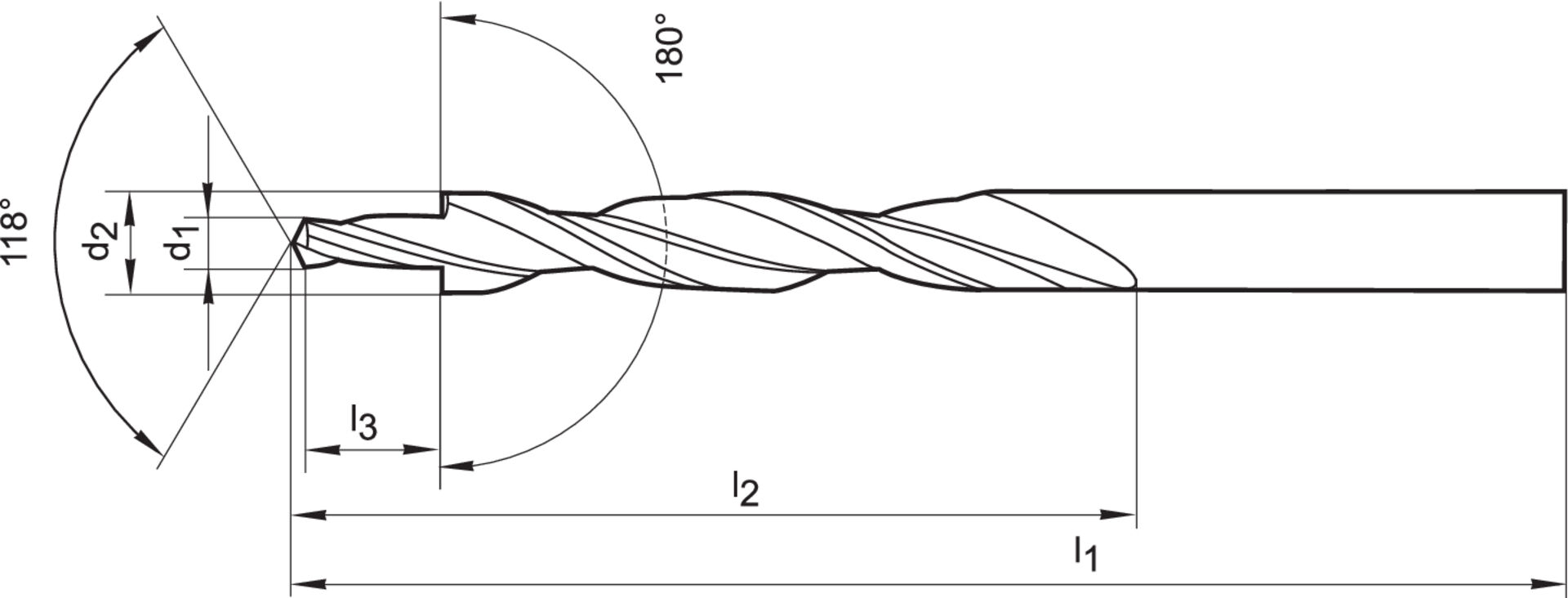 FORMAT Mehrphasenstufenbohrer DIN 8376 HSS 180 Grad M 10 180 Grad