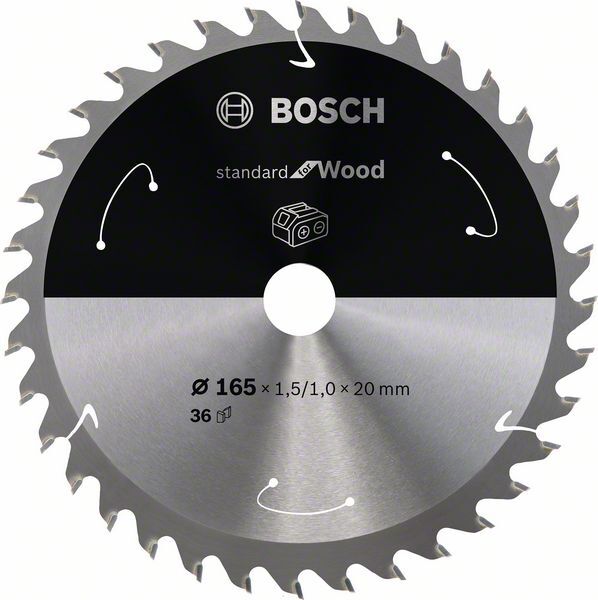 BOSCH Kreissägeblatt Standard for Wood 165x20x1,5/1mm 36 Z