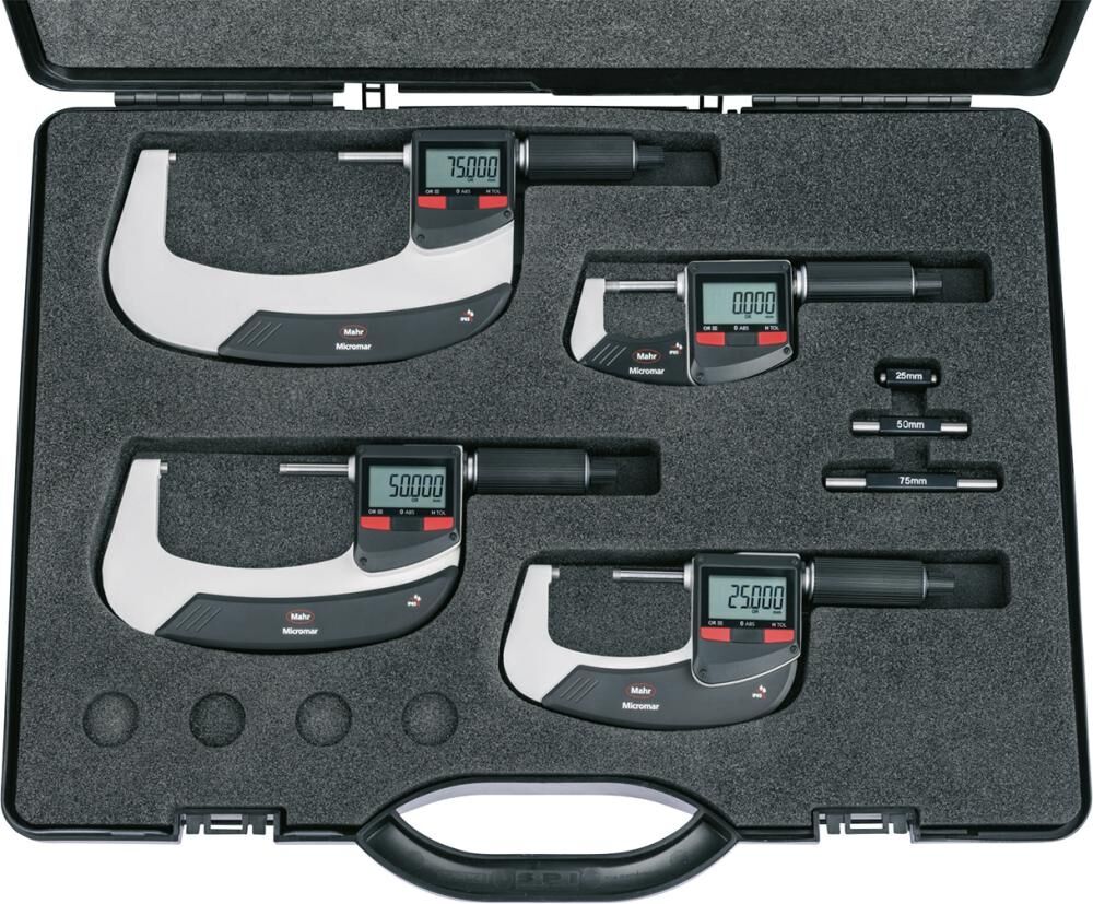 MAHR Digitale Bügel Steckbügelmessschraubensatz 0-100mm komplett