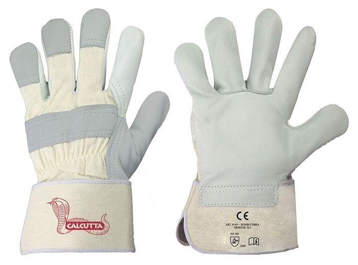 Rindvollleder-Handschuh Calcutta Kombi Gr. 10,5 gummierte Stulpe
