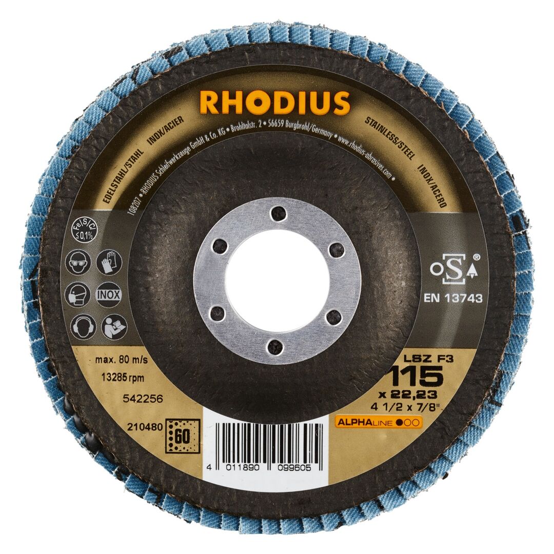 RHODIUS Lamellenschleifscheibe LSZ F3 115mm K60