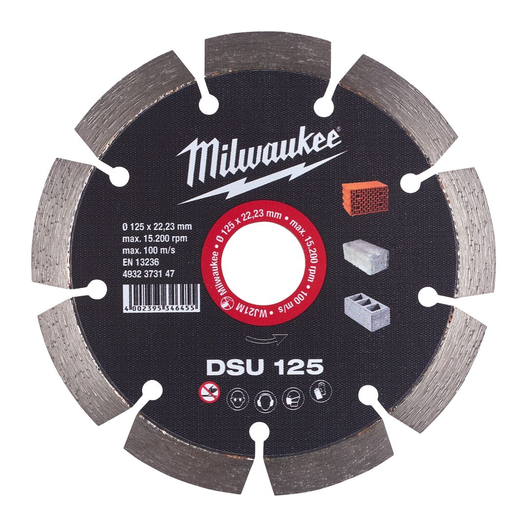 MILWAUKEE Diamanttrennscheibe DSU 125mm optimiert für Mauernutfräsen
