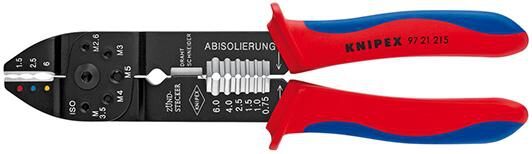 KNIPEX 97 21 215 Crimpzange mit Mehrkohne-Hülle schwarz lackiert 230mm