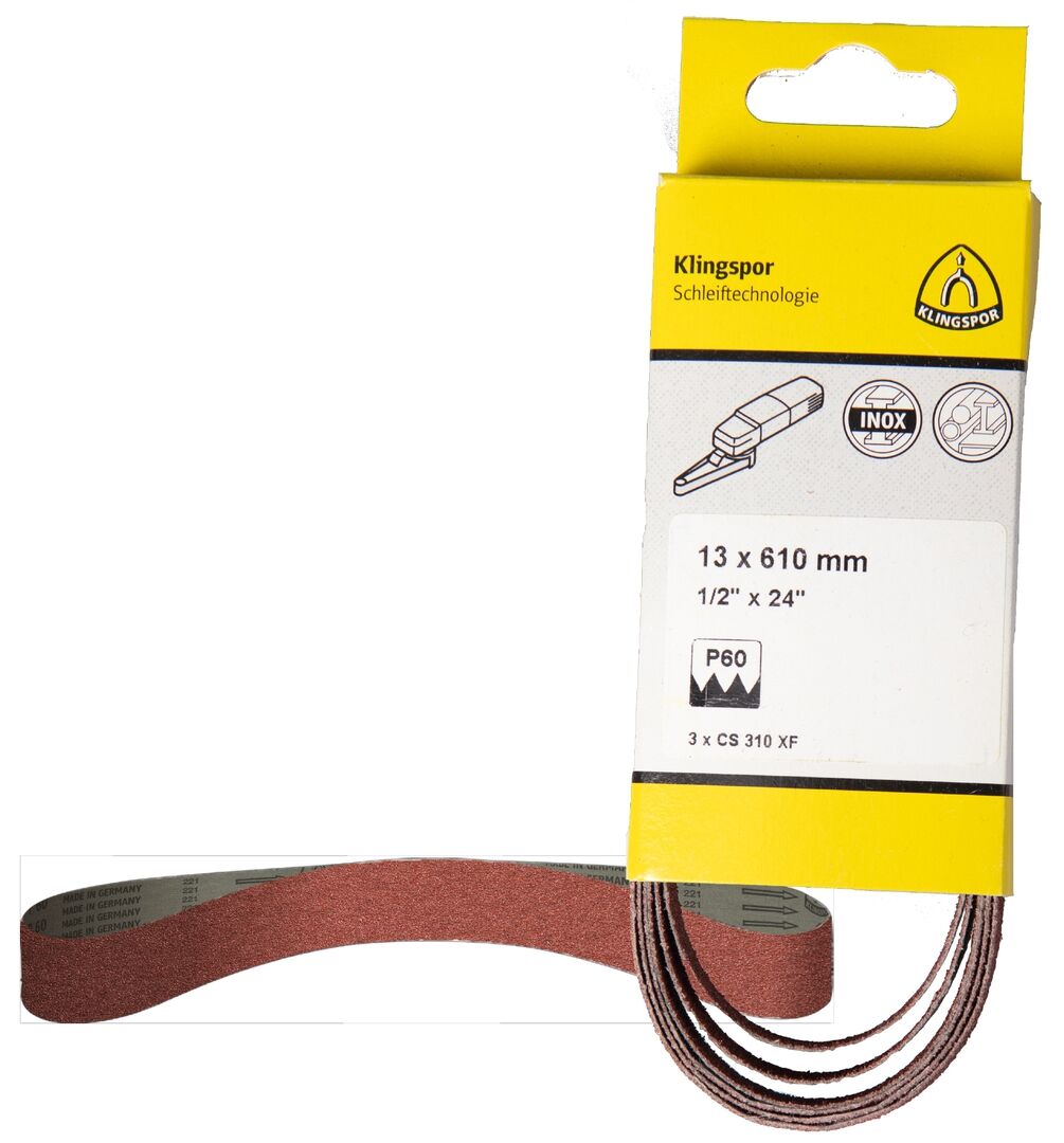 KLINGSPOR Schleifband K40 F4G SB 13x457mm CS 310 XF 3er Pack