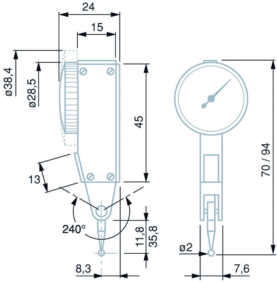 TESA Fühlhebelmessgerät Tesatast 28x12,53mm
