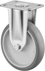 BS ROLLEN Bockrolle 100mm LG.G Stahlblech verzinkt Gummirad