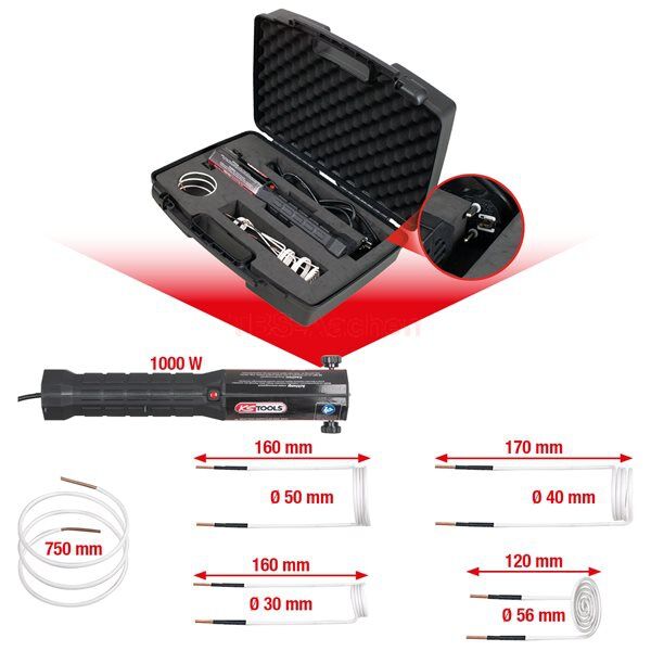 KS TOOLS Heizpistolen Set Induktion 6-teilig 500.8480