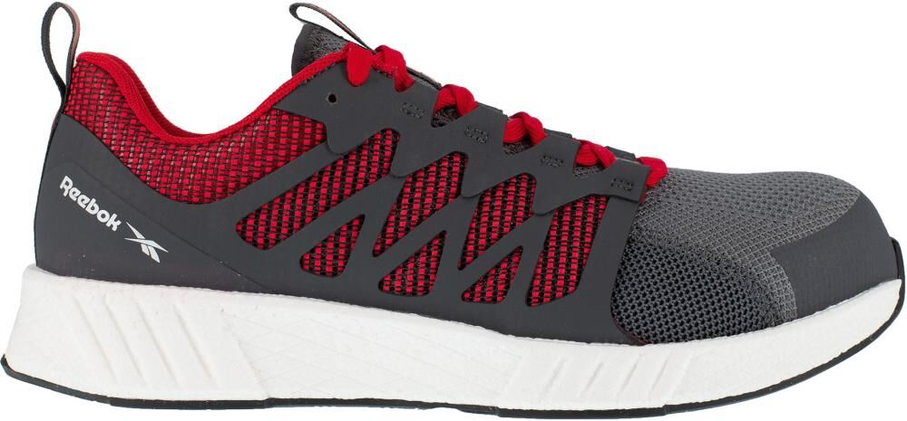 REEBOK Halbschuh Fusion Flexweave Work S1P grau-rot-weiß Größe 38