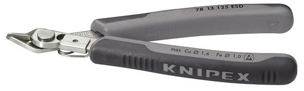 KNIPEX Präzisionszange Electronic Super Knips 125mm ESD Mehrkomponenten-Hülle 78 13 125 ESD