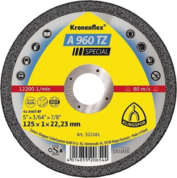 KLINGSPOR Trennscheibe A960 TZ Spezial 125x1x22,23mm 25 Stück