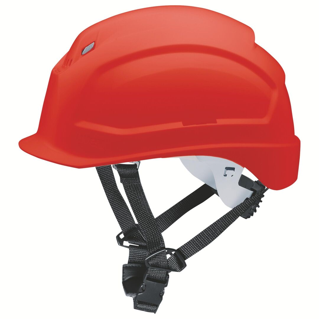 UVEX Schutzhelm pheos S-KR 9772 kurzer Schirm Drehrad rot