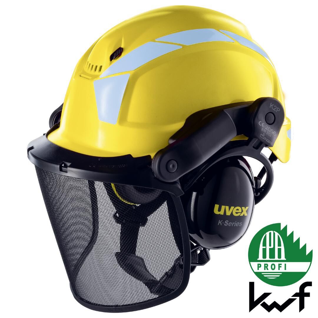 UVEX Forsthelm Schutzhelm mit Visier gelb pheos forestry 9774