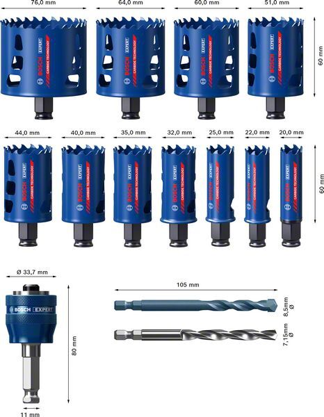 BOSCH Lochsägen Set EXPERT ToughMaterial 11-teilig