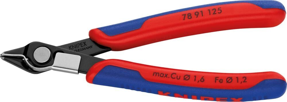 KNIPEX Präzisionszange Electronic Super Knips 125mm Mehrkomponenten-Hülle brüniert 78 91 125
