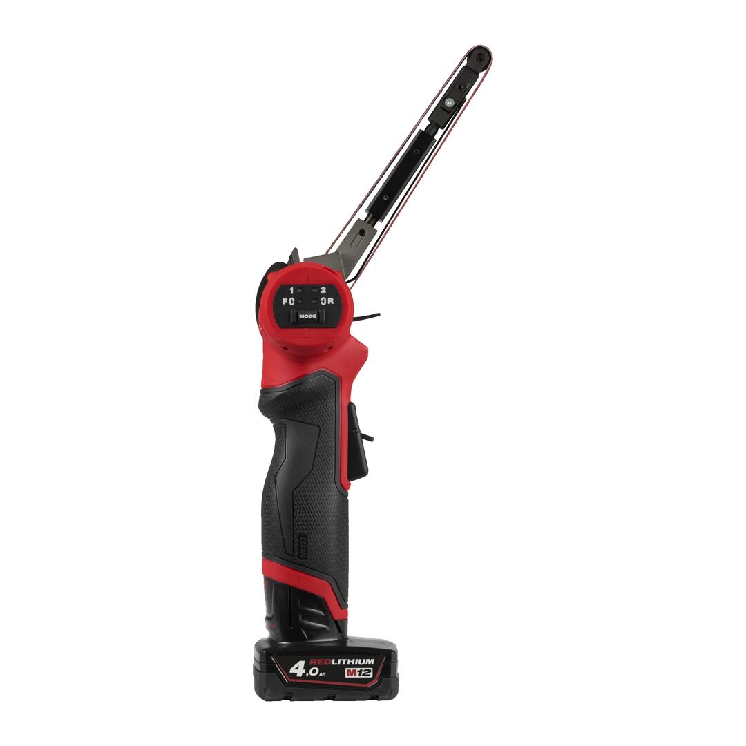 MILWAUKEE Akku-Bandfeile M12 FBFL13-402B 2x12V 4Ah Ladegerät Tasche