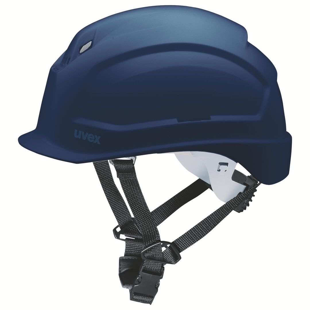 UVEX Schutzhelm pheos S-KR 9772 kurzer Schirm Drehrad blau