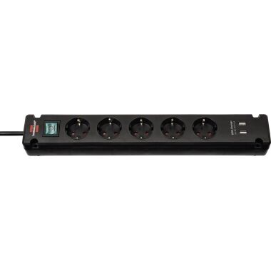 BRENNENSTUHL Steckdosenleiste 5-fach + USB 3m schwarz