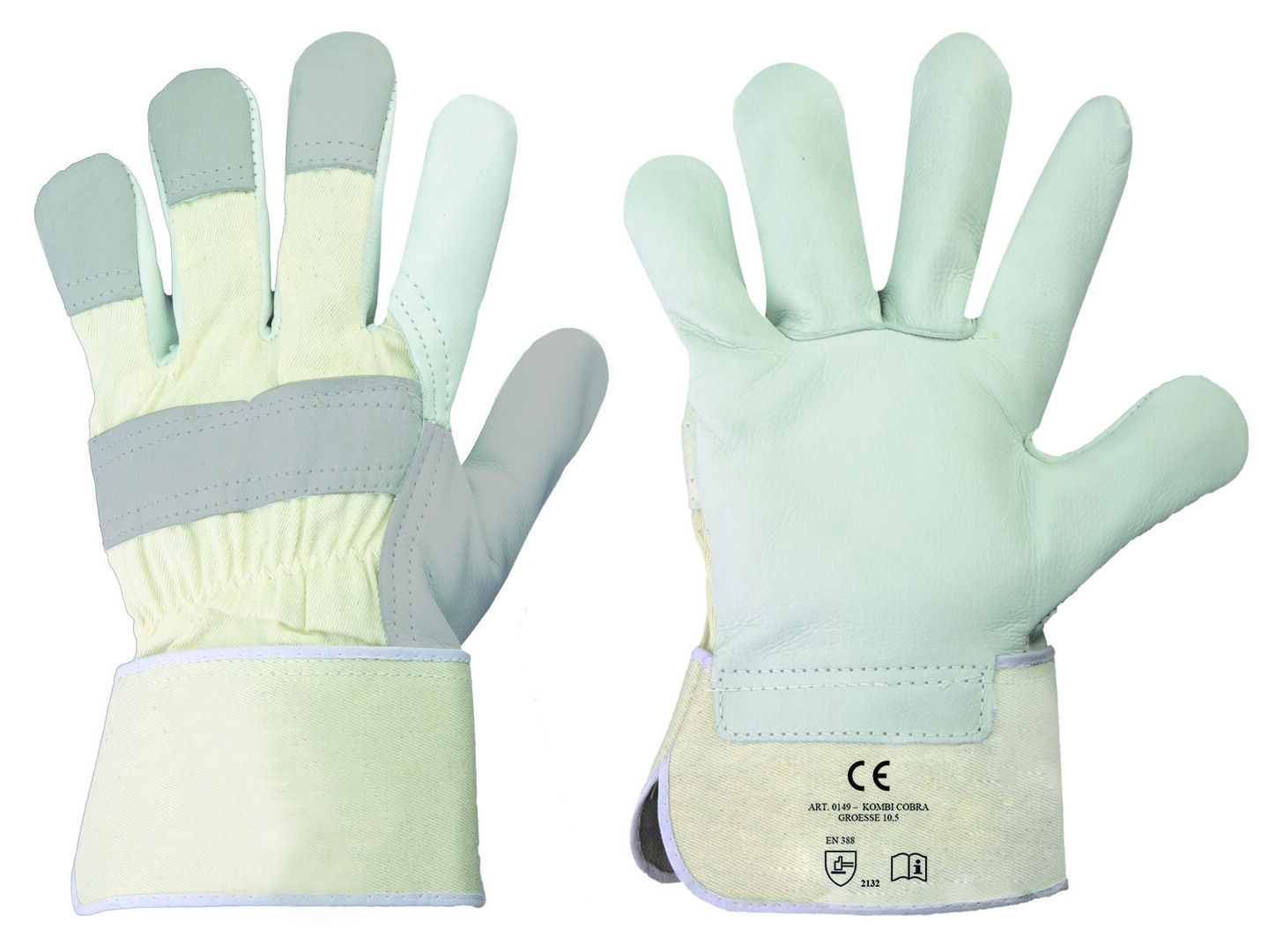 Rindvollleder-Handschuh Calcutta Kombi Gr. 10,5 gummierte Stulpe