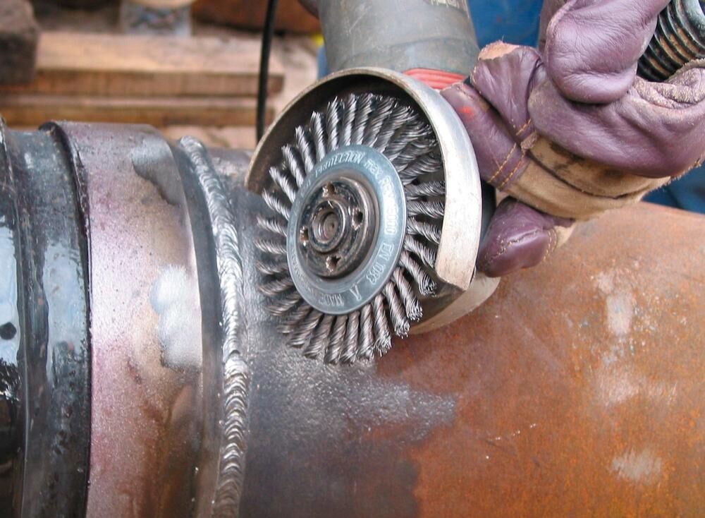LESSMANN Pipelinebürste Stahldraht 178x6mm gezopft 0,5mm