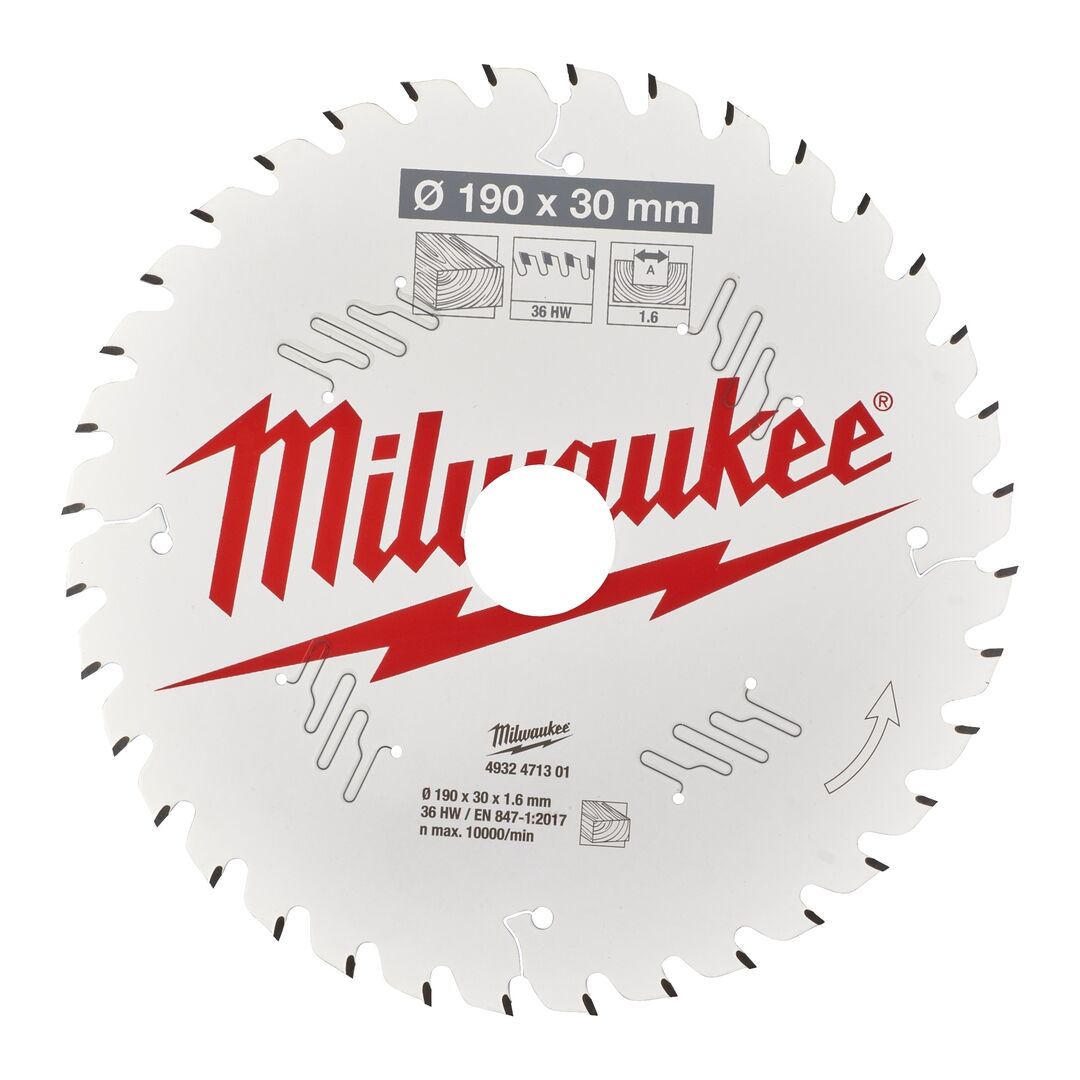 MILWAUKEE MILWAUKEE-Kreissägeblatt Holz für Akku- Handkreissägen 190/30mm Z36