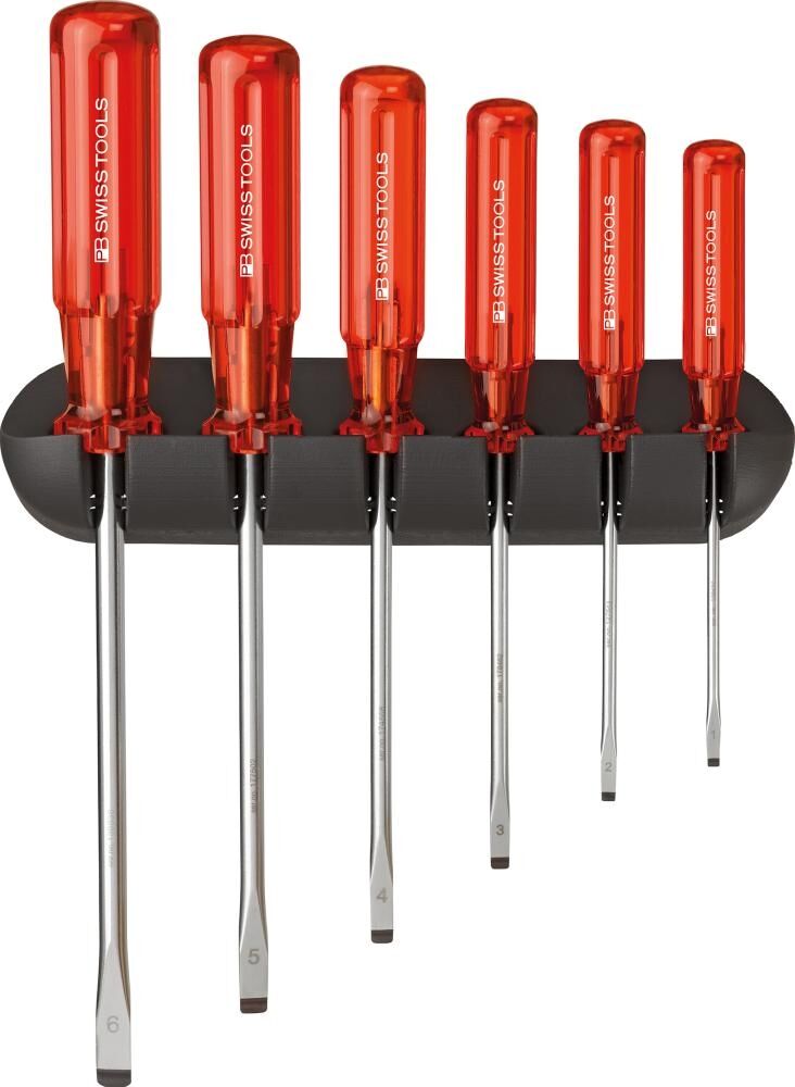 PB SWISS TOOLS Schraubendreher Set Schlitz/PH im Wandhalter 6-teilig