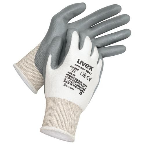 UVEX Schnittschutzhandschuhe UNIDUR 6641 PU weiß/grau Gr. 8