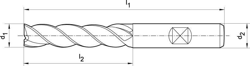 FORMAT Schaftfräser 14,00mm lang Form B für Aluminium DIN844 HSSE