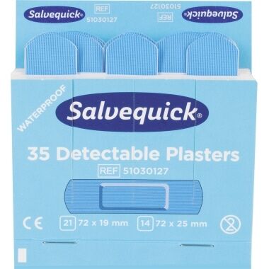 SALVEQUICK Nachfüllpack 6x35 Pflaster detektierbar