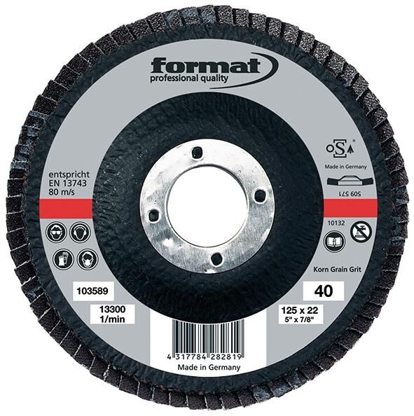 FORMAT Schleifmopteller 6 Grad 180mm gewölbt K40