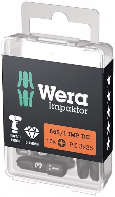 WERA Impaktor-Bit 1/4" Kreuzschlitz PZ 3x25mm 10er Pack